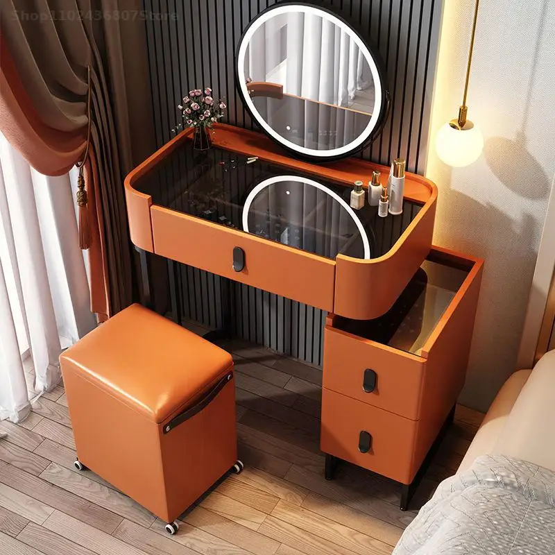 Tocador de tamaño pequeño para dormitorio, tocador simple y moderno con  espejo, dormitorio principal - AliExpress