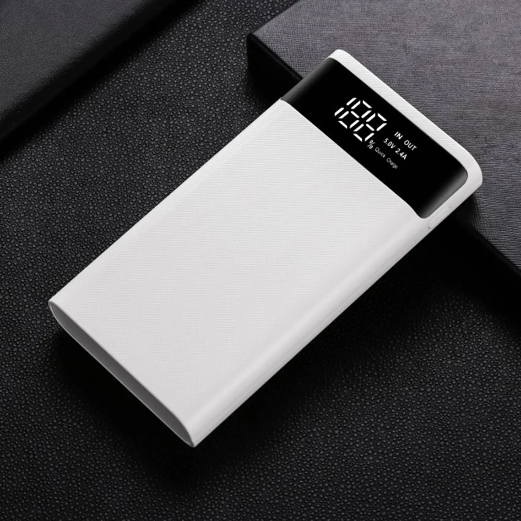 18650 Battery Power Bank Box 5V 2.1A LCD Display 20000MAh Power Board for 6X18650 Battery DIY Powerbank Case(Black)