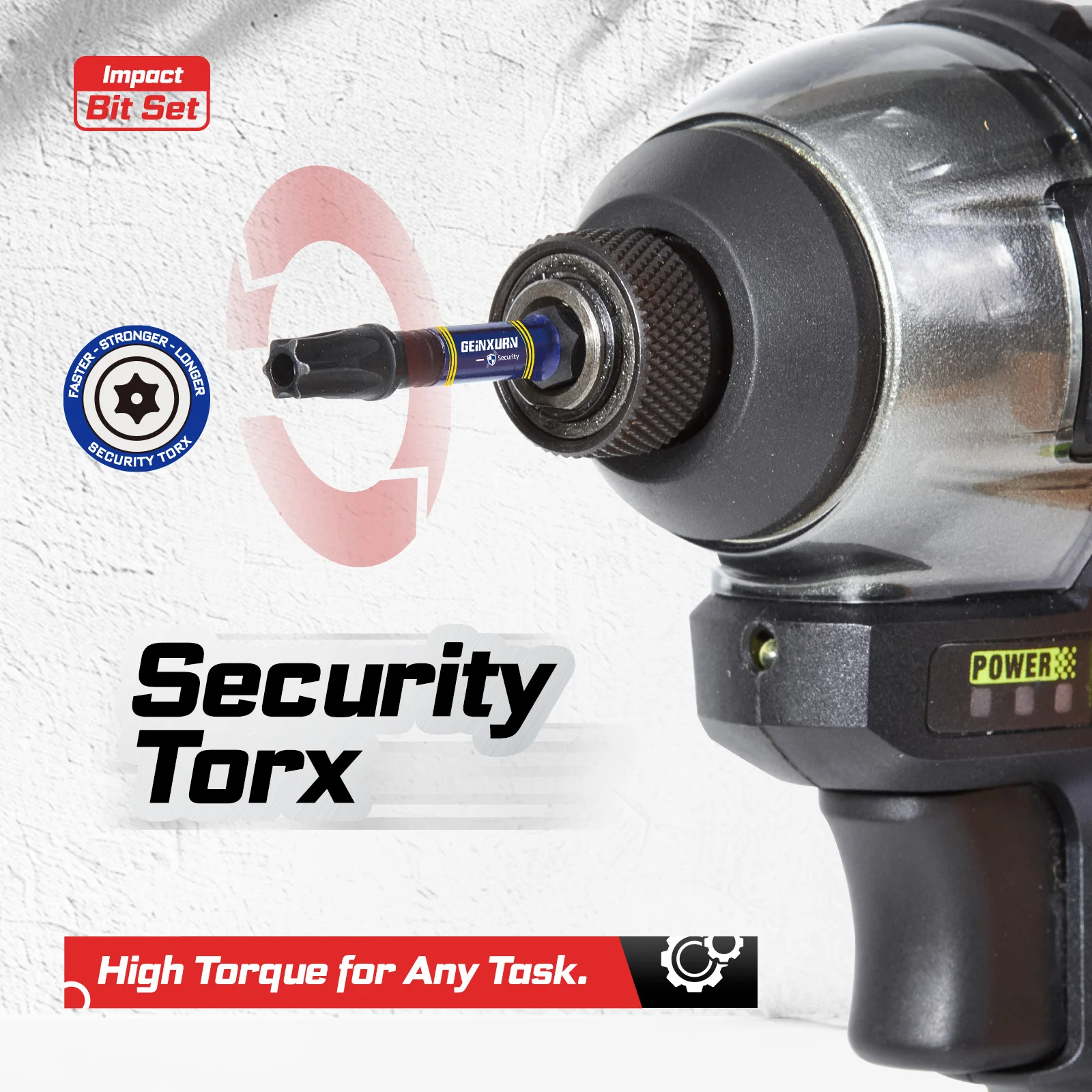 Geinxurn inch Impact Magnetic Security Torx Screwdriver Bit Set