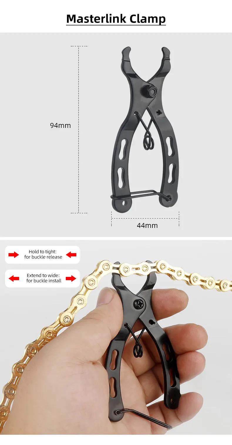 MTB Rennrad Kette Reparatur Kit 6-12S Kette Checker Zange Breaker W/Link Haken Ersatz Pin fahrrad Ersatz Werkzeug Zubehör – Detail 9