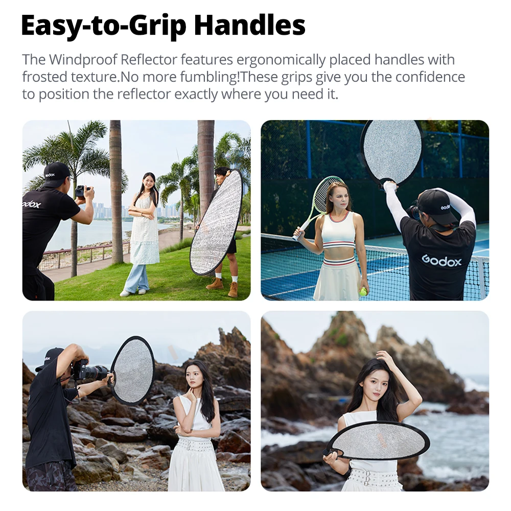 Godox W-RFT 55/80/130cm Collapsible Windproof Reflector Board Folding Photo Studio Light Diffuser Disc for Outdoor Photography