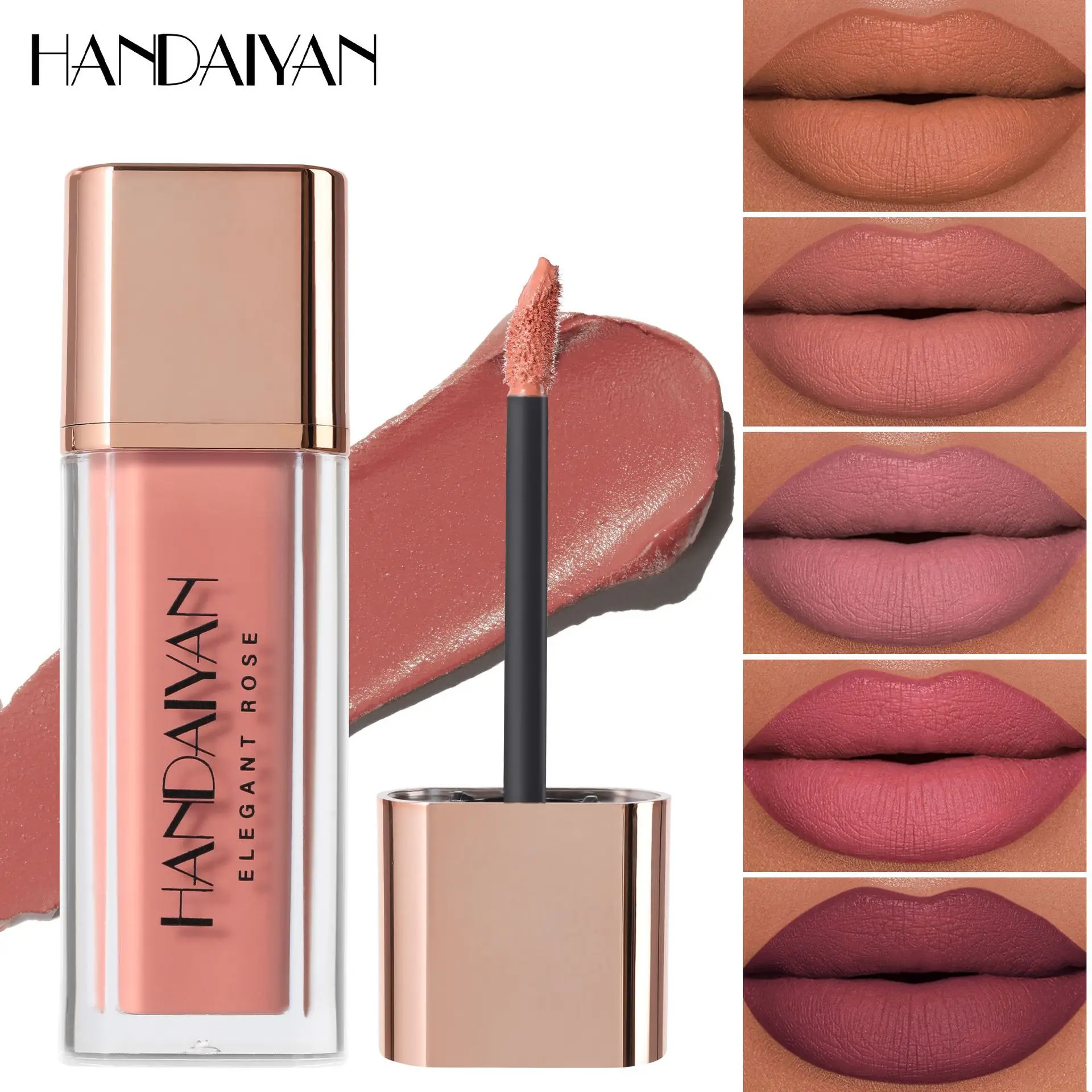 handaiyan 8 colors waterproof non-stick cups do not lose color matte mud lips fast drying lipstick matte lip glaze 2