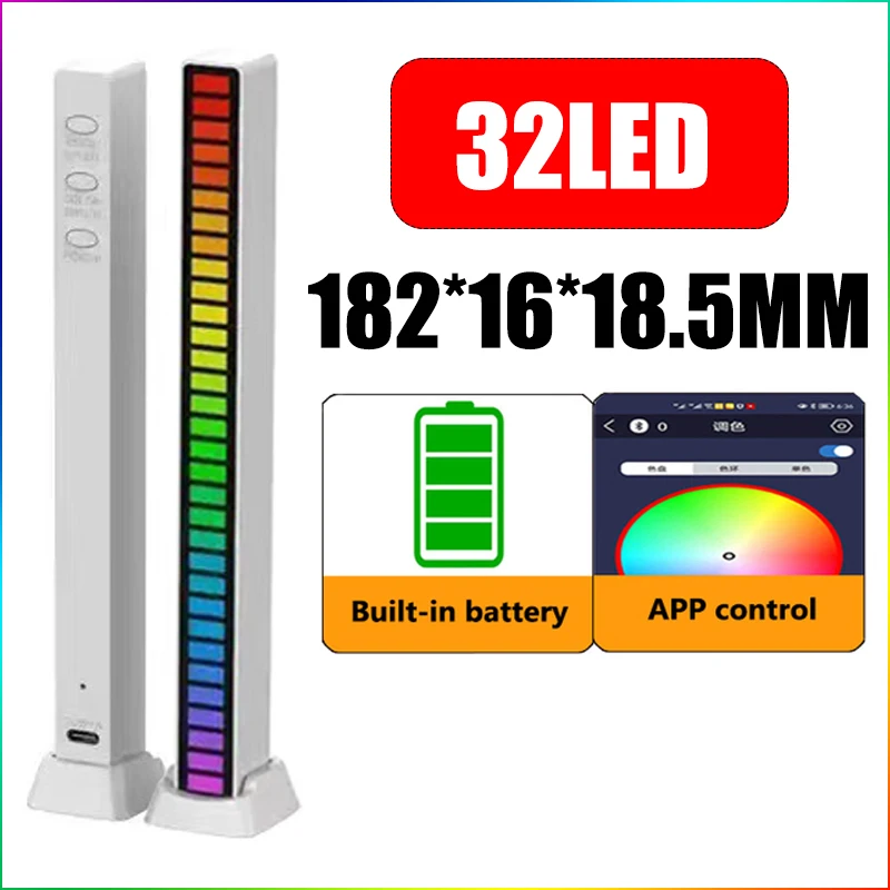 mi motion activated night light 2 NEW 3D Arc RGB Rhythm Light Music Sound Control Lamp LED Strip App Pick Up Voice Activated Color Bar Room Ambient Light Battery wall night light Night Lights