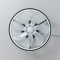 55W Ceiling Fan With Light, Ceiling LED Light Fan with Remote, Electric fan with LED Lamp for Home Rooms Bedroom 34cm 2