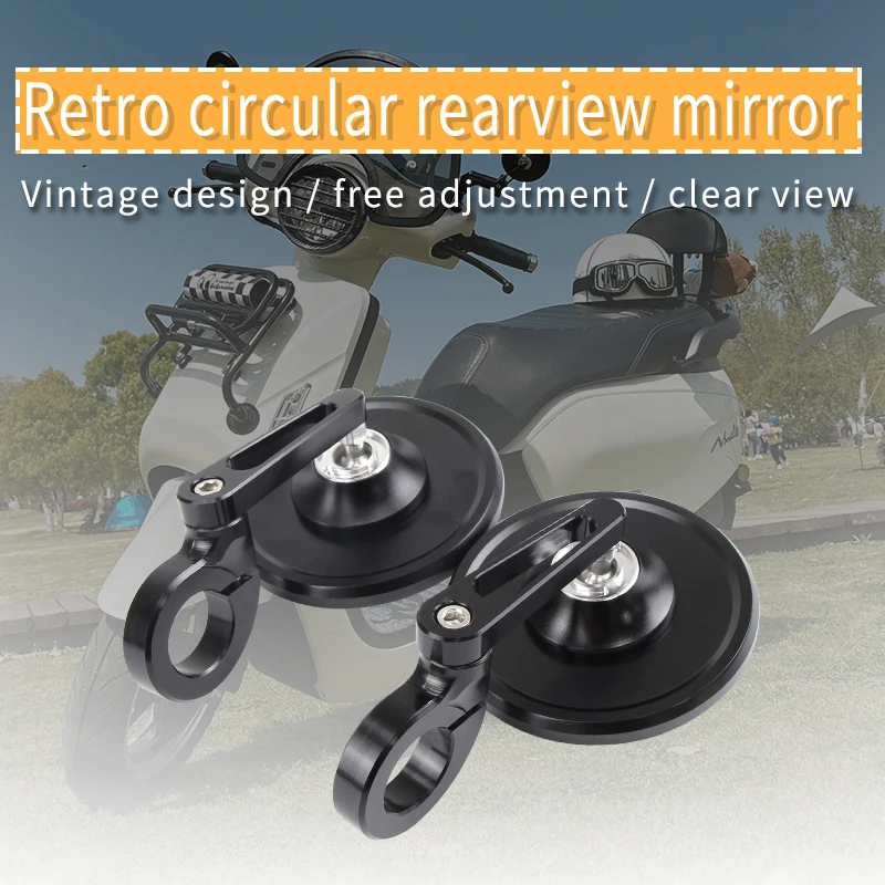 Motorcycle Mirrors Handle Bar Cafe Racer CNC Scooter Rear View For 7/8" (22mm) Handlebar End With Standard Bar End Insert