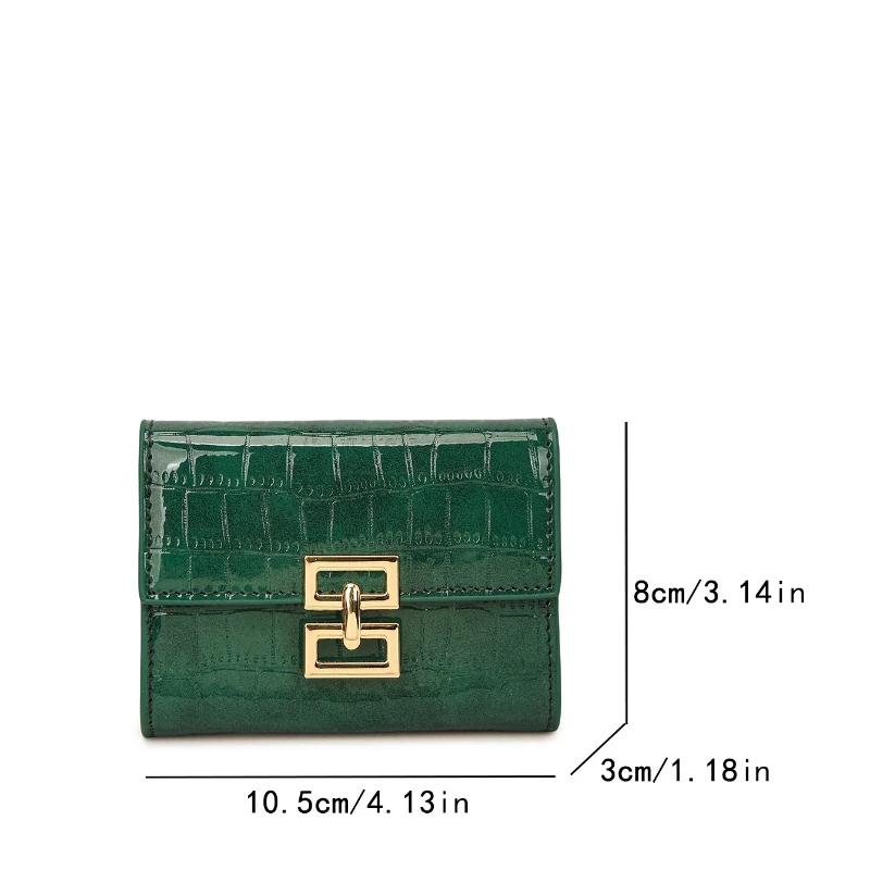 Elegant Red PU Leather Bi-fold Women's Wallet - Compact with ID Card Holder & Coin Purse