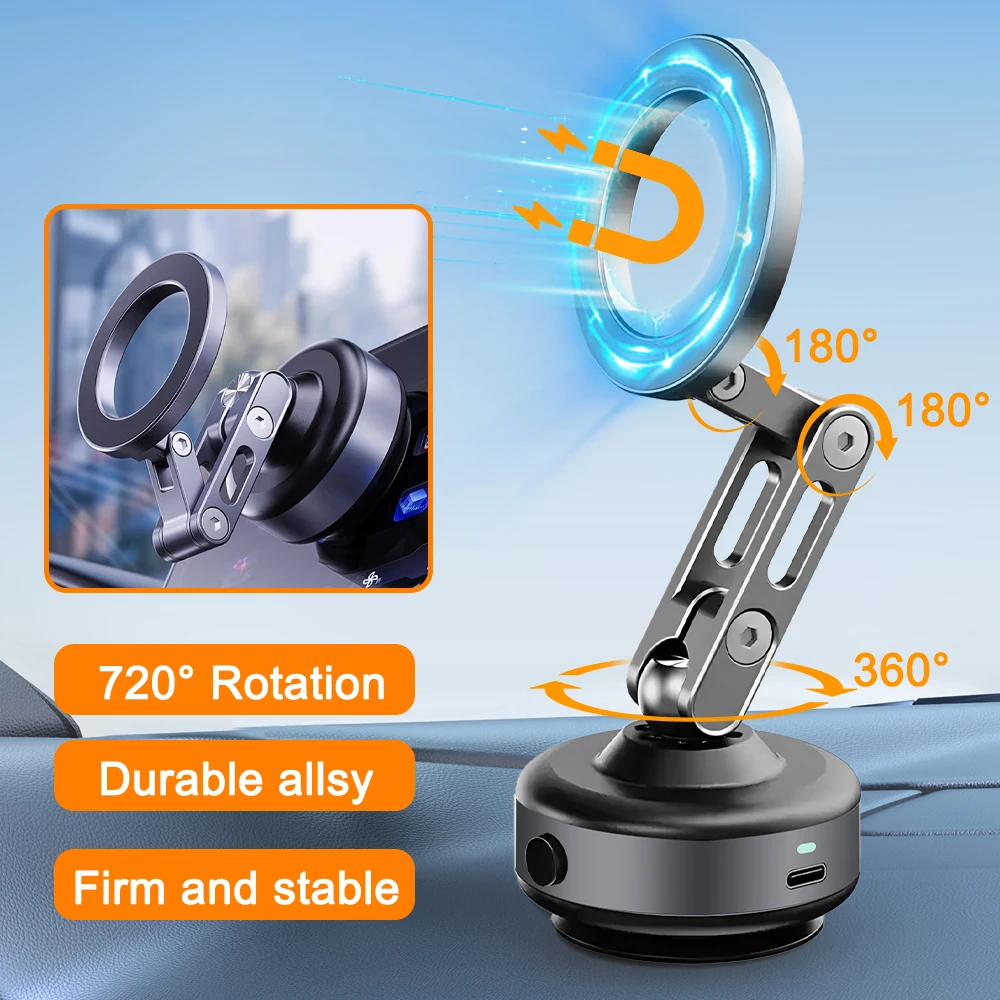 X93 Magnetische Telefon Halter Rotierenden Klapp Elektrische Vakuum Saug Mag Stehen Für Auto Navigation Gym Küche Streaming Halterung
