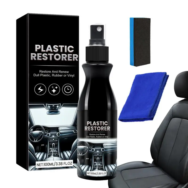 100Ml Car Plastic Spray Restore Agente Di Rivestimento Auto Plastica Gomma Riparazione Esterna Clean Refresh Restauro Agente Shine Brighten