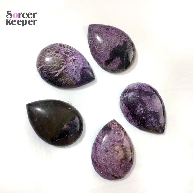 

1 g Natural Sugilite Stones Pear CAB Beads Cabochons for Making Jewellery 1Pc/lot Hot top Gem With Ring or Pendant -SorcerKeeper