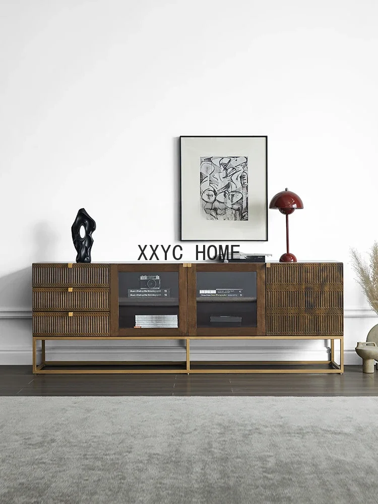 

Retro Affordable Luxury Solid Wood Living Modern Film and Television Multi-Functional TV Stand