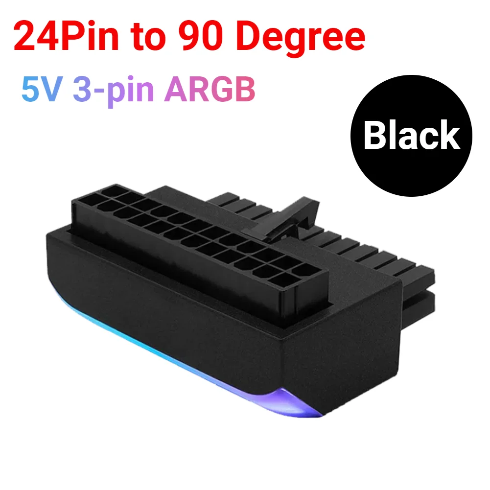Adattatore Connettore di Alimentazione ATX 24 Pin 90° 5V 3 Pin ARGB 24
