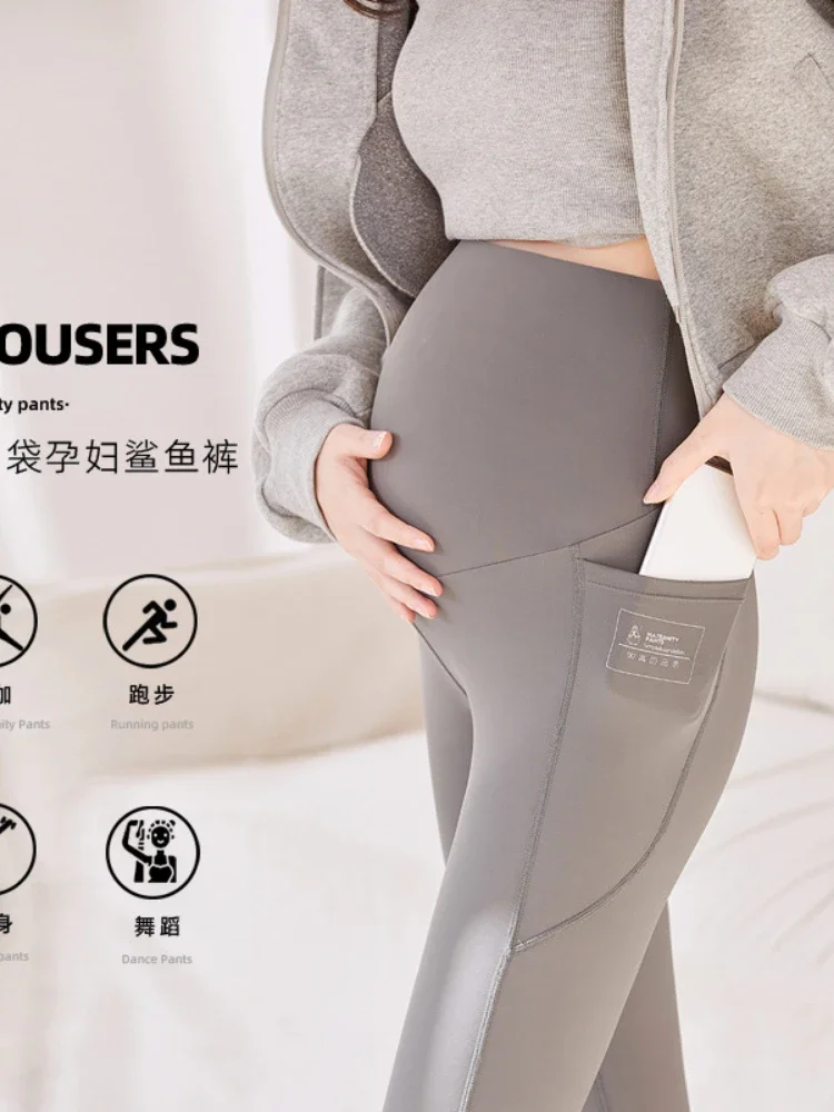 Maternity Leggings Pregnant Woman Adjustabl Leggings New Maternity Pants Leggings Pregnancy Thin Soft Cotton Pants High Waist Clothes