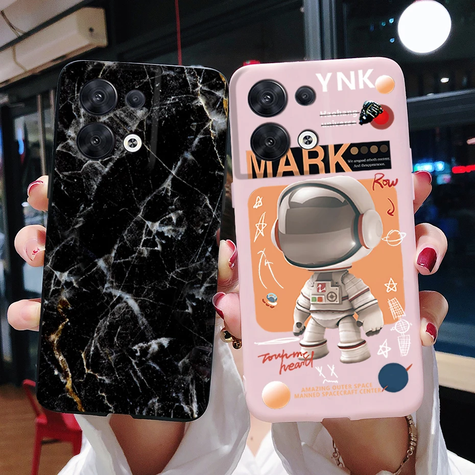 Per Oppo Reno 8 5G Custodia Per Oppo Reno 8 Pro 5G Marble Black Soft Custodia In Silicone Per Oppo Reno8 Pro Plus Global Fundas