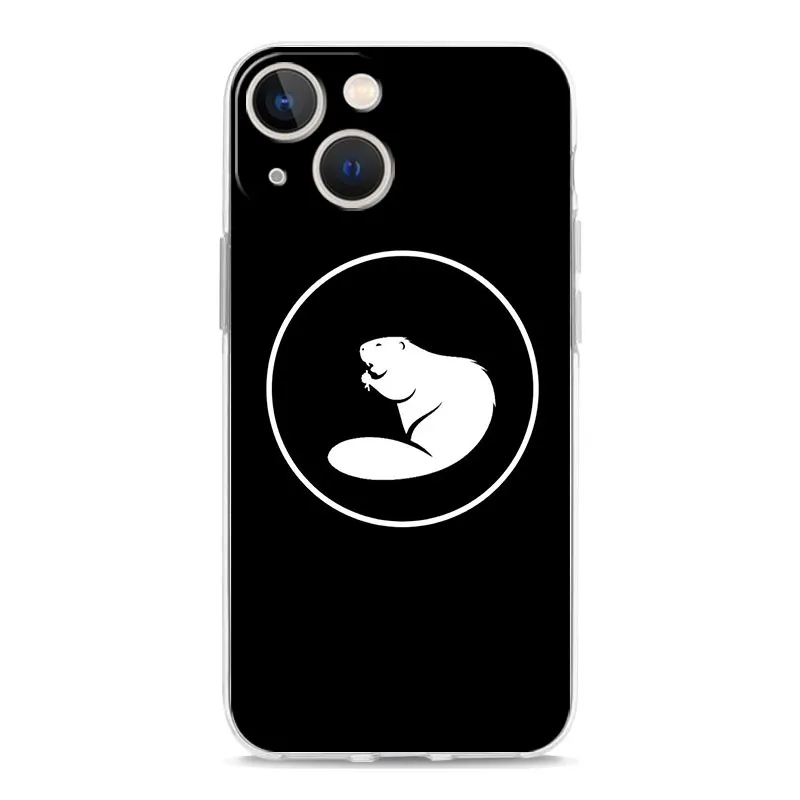 Clear Soft Cover with Funny Beaver Design - Protective Phone Case