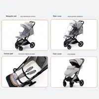 Poussette Haute Légère et Pliable pour Bébé, Multifonctionnelle, Nouveau-né, Quatre Roues, Absorbe les Chocs 2