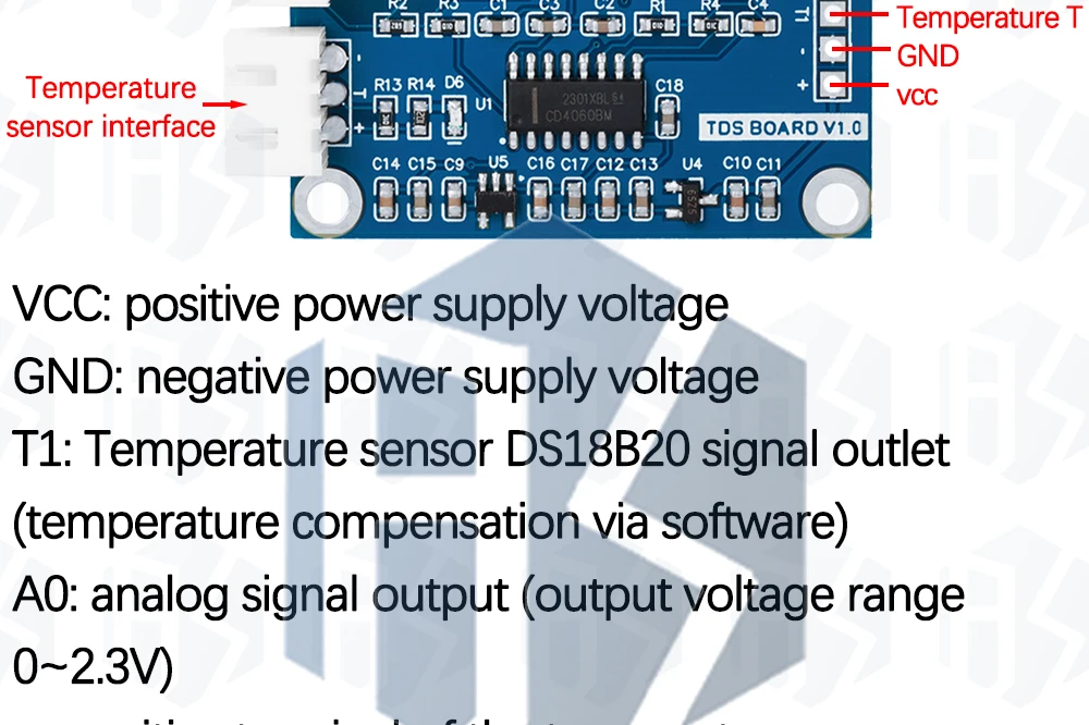 Tds sensor modul gelöste feststoffe analoges signal lösliche festwasser qualitäts erkennung ds18b20 temperatur für arduino 51/stm32 – Detail 10