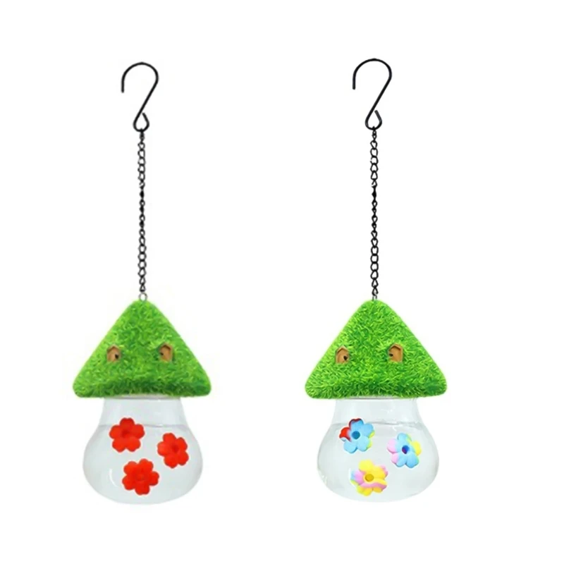 

Outdoor Bird Feeders Mushroom Shaped Hummingbird Feeders with 3 Feeding Port Garden Garden Yard Beautiful Color