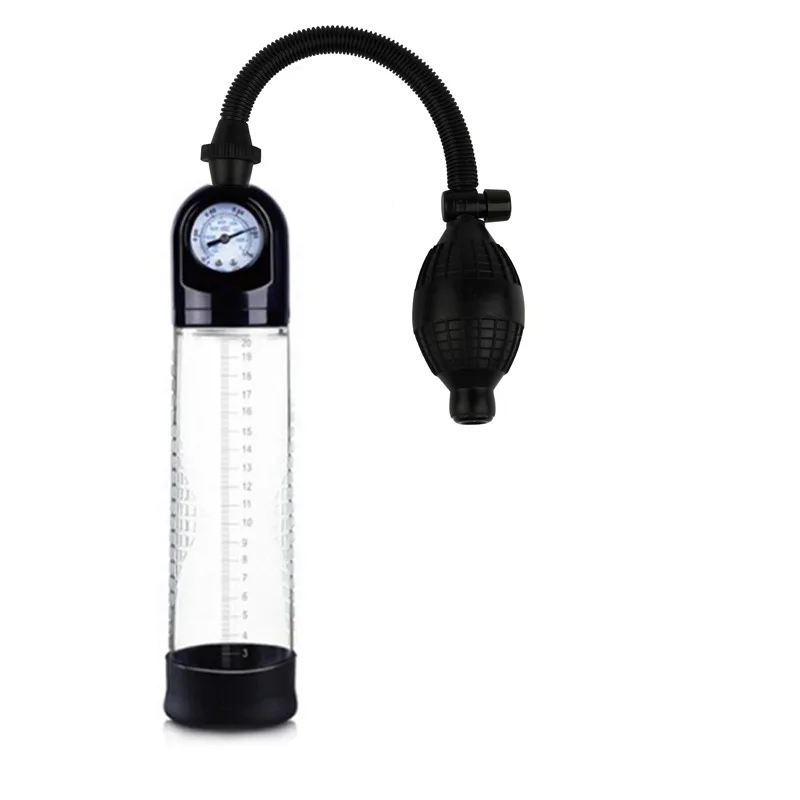 Manual Ball Pressure Vacuum Exercise Cup Male Muscle Training Multi Purpose Vacuum Pump with Watch Needle Home Fitness Equipment