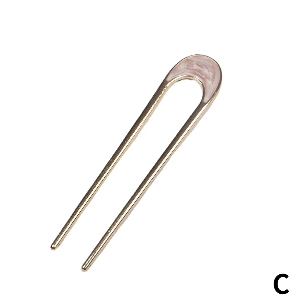Delysia King Simple fork metal hairpin U-shaped alloy hair ornament hair accessory