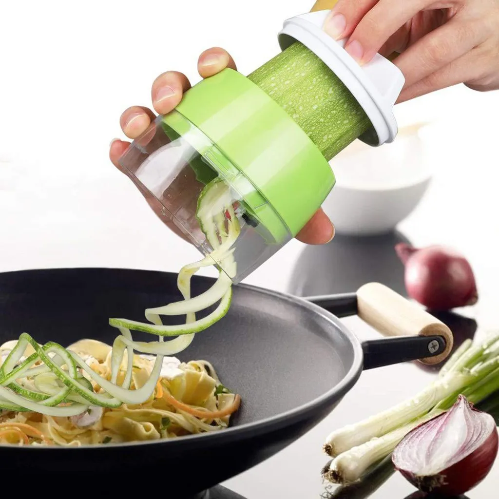 Handheld Spiralizer Vegetable Slicer, Adoric 3 in 1 Veggie Spiral Cutter