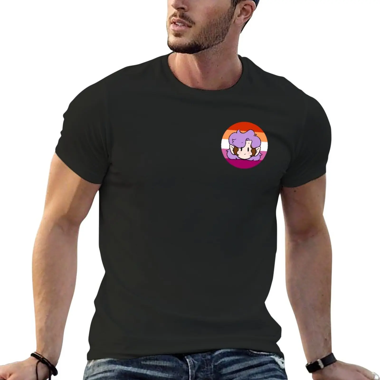 New amity lesbian pride T-Shirt sweat shirts t-shirts man anime clothes mens clothing