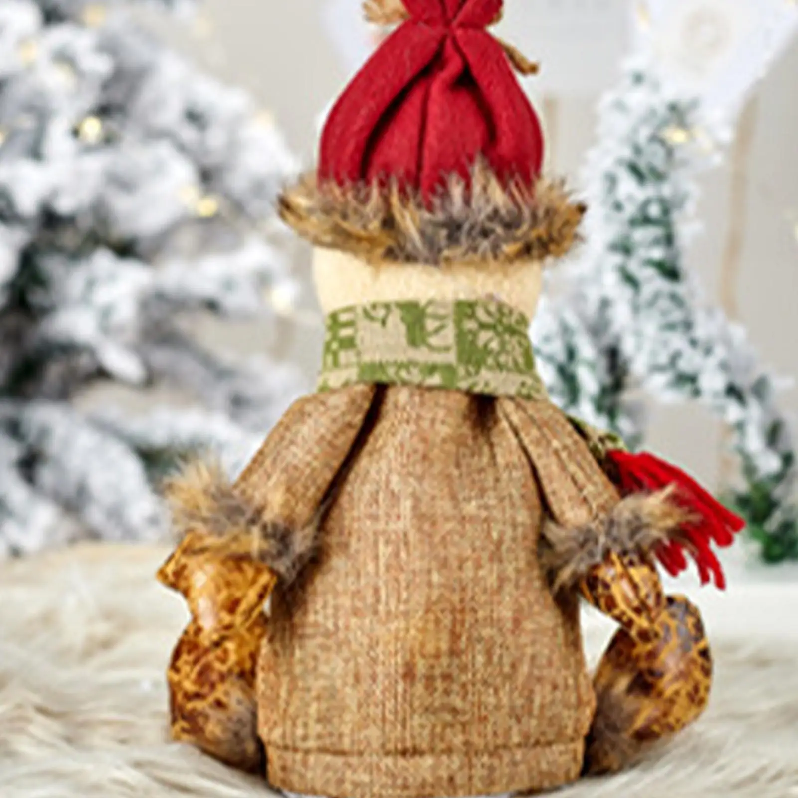 3D Doll Christmas Candy Bags Merry Christmas 3D Doll Bags Adorable Reusable Christmas Treat Fabric Wrapping Bags For Holiday 1PC