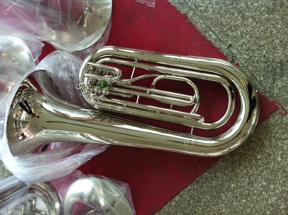 High Grade Bb Key Silver Plated Piston Marching Tuba (JMT-140)