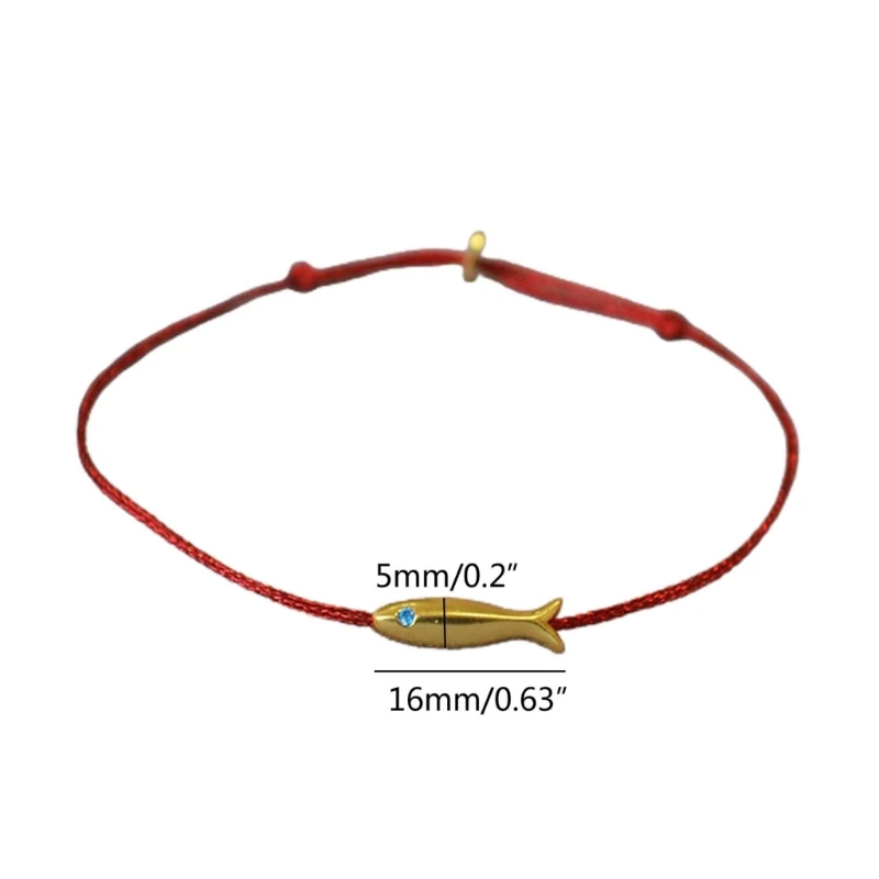 Fish bracelet jewelry red blue string adjustable women handmade minimalist ethnic