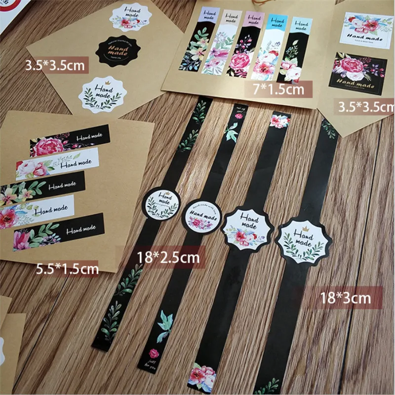 

100pcs/lot Lovely Thank you just for you Flowers Seal Adhesive Sticker DIY Label Sealing Sticker For Gift stationery sticker