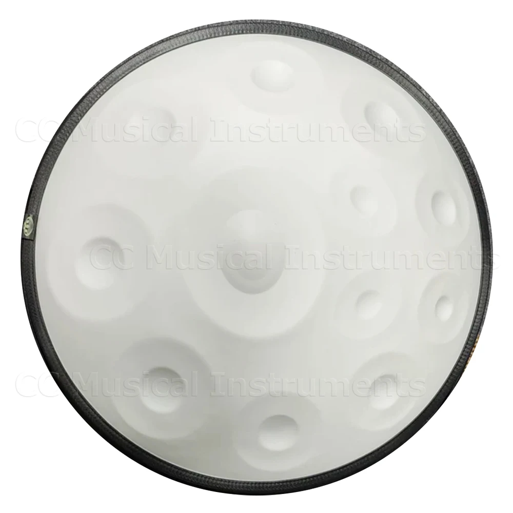 Professional Steel Tongue Drum, White Handpan Drum, Music Instrument, Beginner, Jazz, Yoga, Meditation, Gift, 22"
