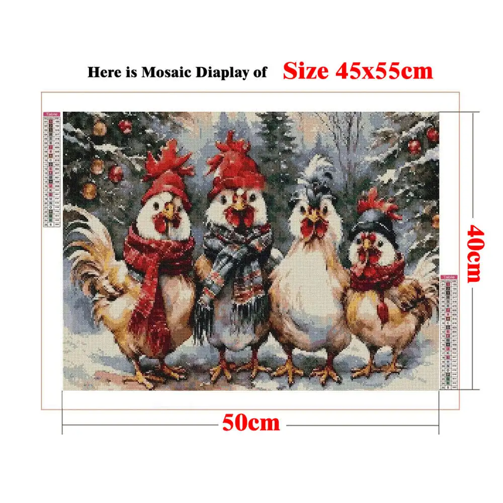 Samurai Chicken Art Full Drill 5D Diamond Painting by Number Kits for Farm Decor , Rooster Animal Warrior , Bold Home Artwork