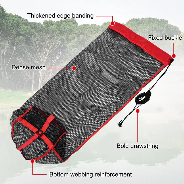 Drawstring Fishing Net Nylon Fish Guard Basket Foldable Nylon Mesh Fishing Net Tool Small Fish Crayfish Shrimp Crab Accessories 2