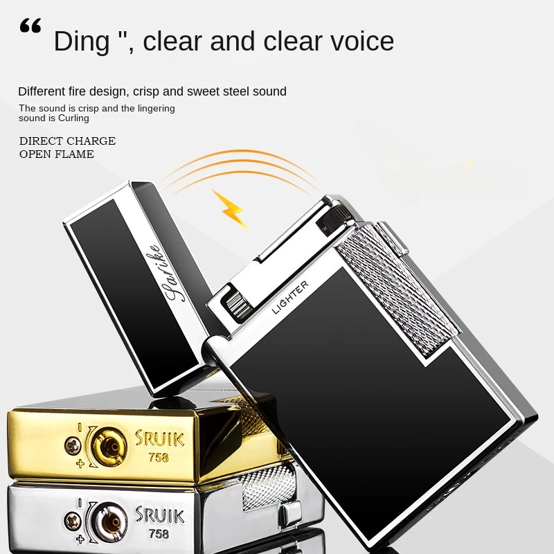 Metal Windproof Cigar Lighter Jet Torch Gas Two Types Flames Unusual Lighters Smoking Accessory Butane Gadgets for Men