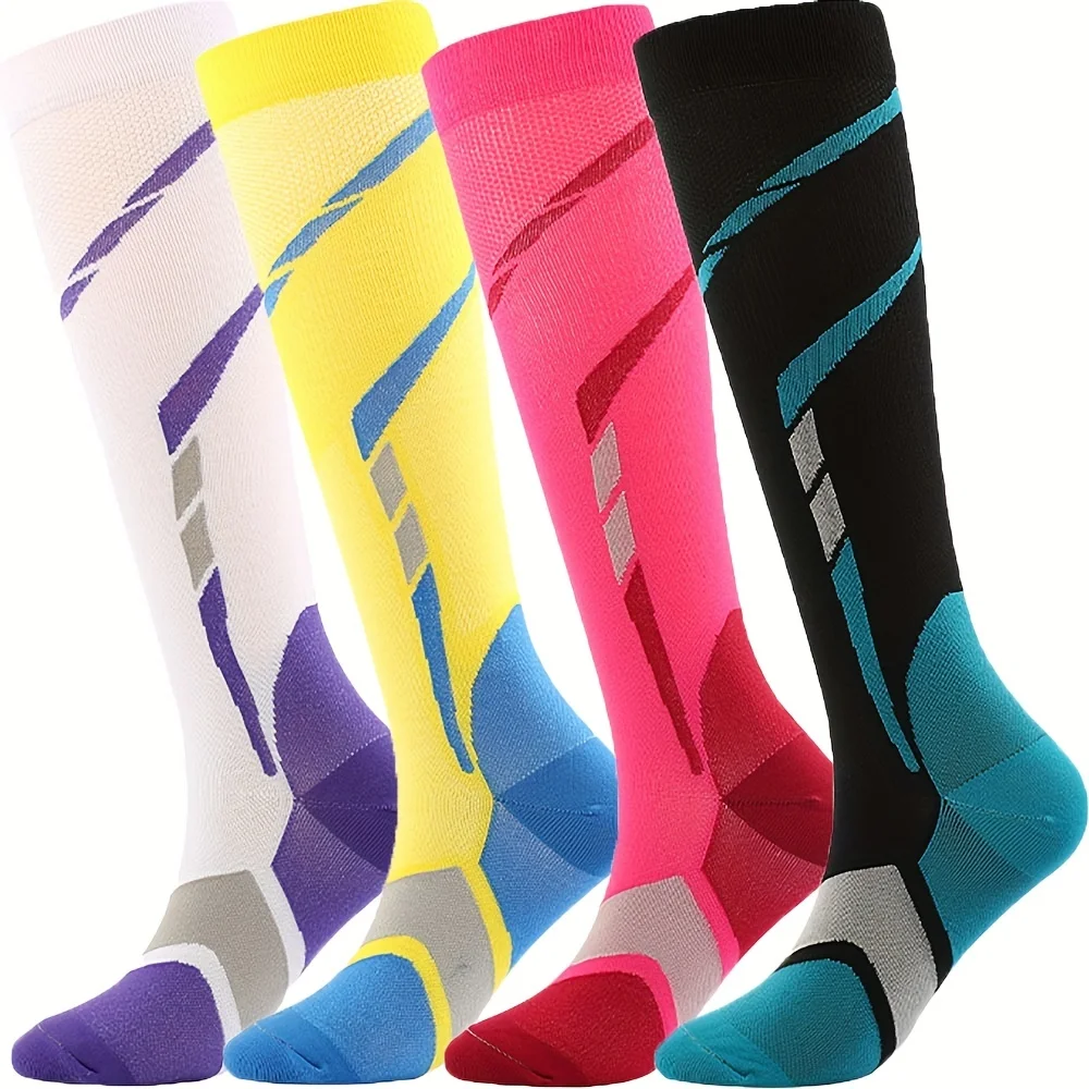 4/1pairs Copper Compression Socks For Women And Men-And Enhance Performance For Medical, Running, Nursing, Athletic Activi