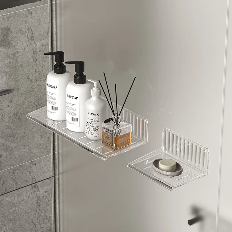 Bathroom Vanity table Organizer Wall Shelf Home Storage Rack Skin Care Cosmetic cotton Display Storage Holder Punch-Free