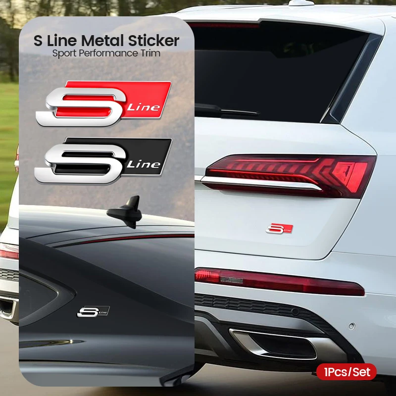 1 Pz Car Body Emblem Badge Sticker Accessori Per Audi S Line Sline A4 A5 A7 S4 Rs4 A6 Tt A1 A2 A3 Q1 Q2 Q3 Q5 Q8 Auto Goods
