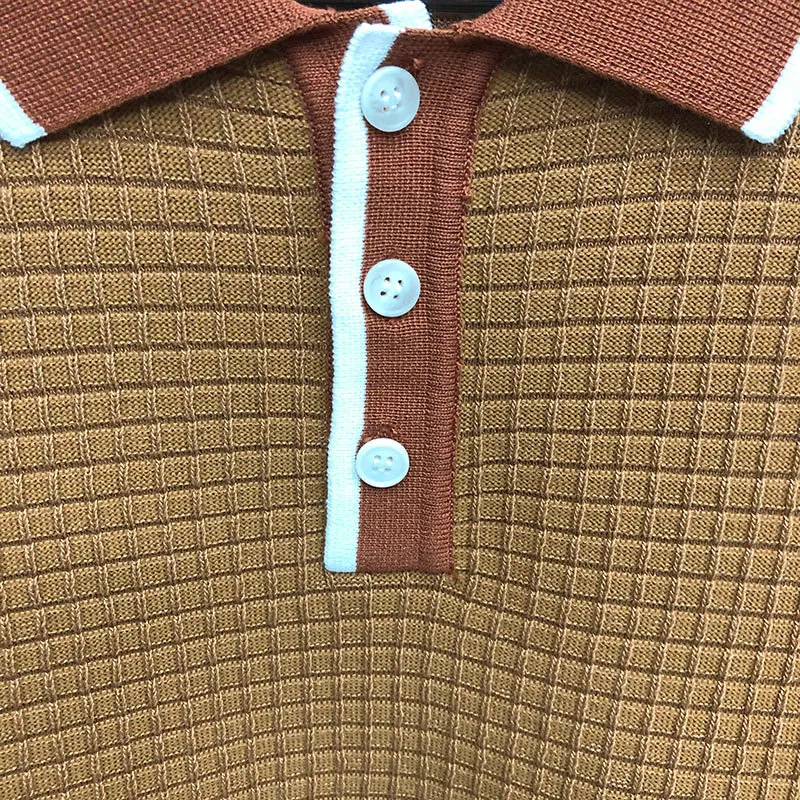 Louis Vuitton Brown Caro Pattern White Polo Shirt - Tagotee