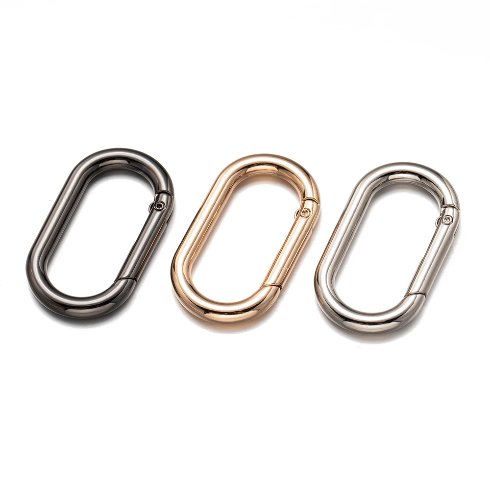 5 Stück Metall ovale Ring Feder zu öffnende Verschlüsse Clip Schnalle Schlüssel ring für DIY Schlüssel bund Tasche Anhänger Anschluss Karabiner Schmuck herstellung – Detail 5