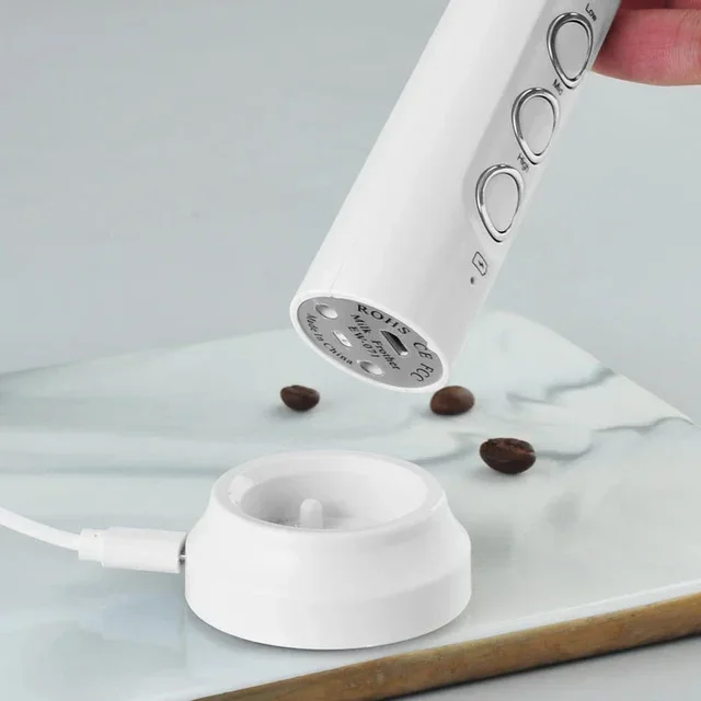 Schiuma di latte wireless USB ricaricabile portatile Macchina per schiuma elettrica 3 velocità per latte Cappuccino Mixer frusta per caffè al cioccolata calda 4