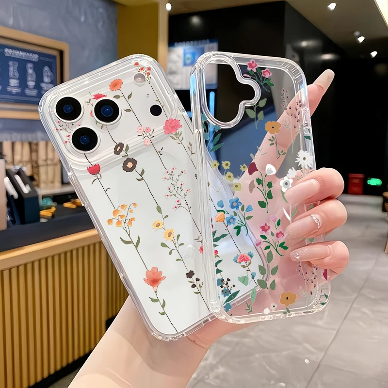 Charming Small Flower Clear Phone Case