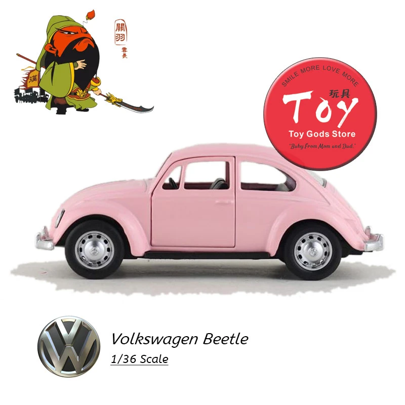 pink volkswagen beetle vintage