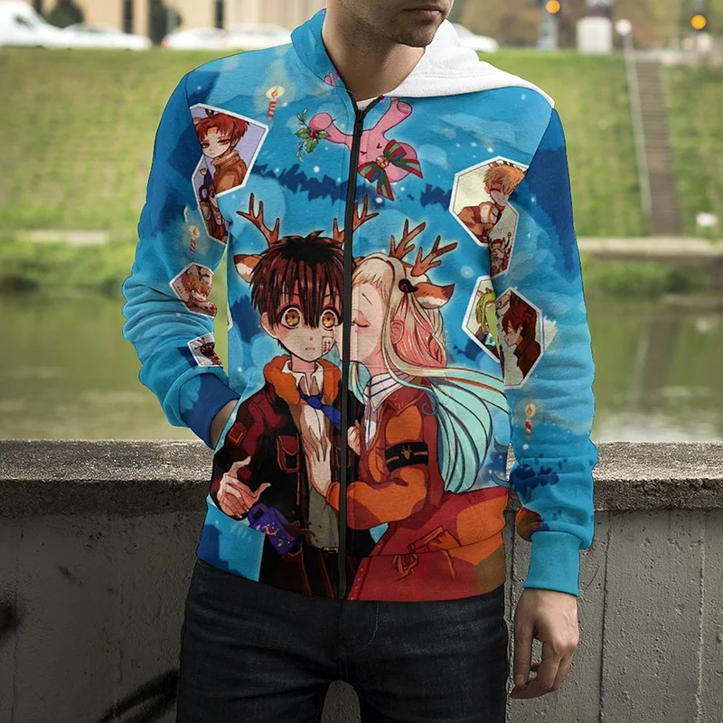 

Anime Toilet Bound Hanako kun Men Women 3D Print Zip Up Hoodie Casual Long Sleeve Boy Girl Spring Cartoon Fashion Zip Hoodie
