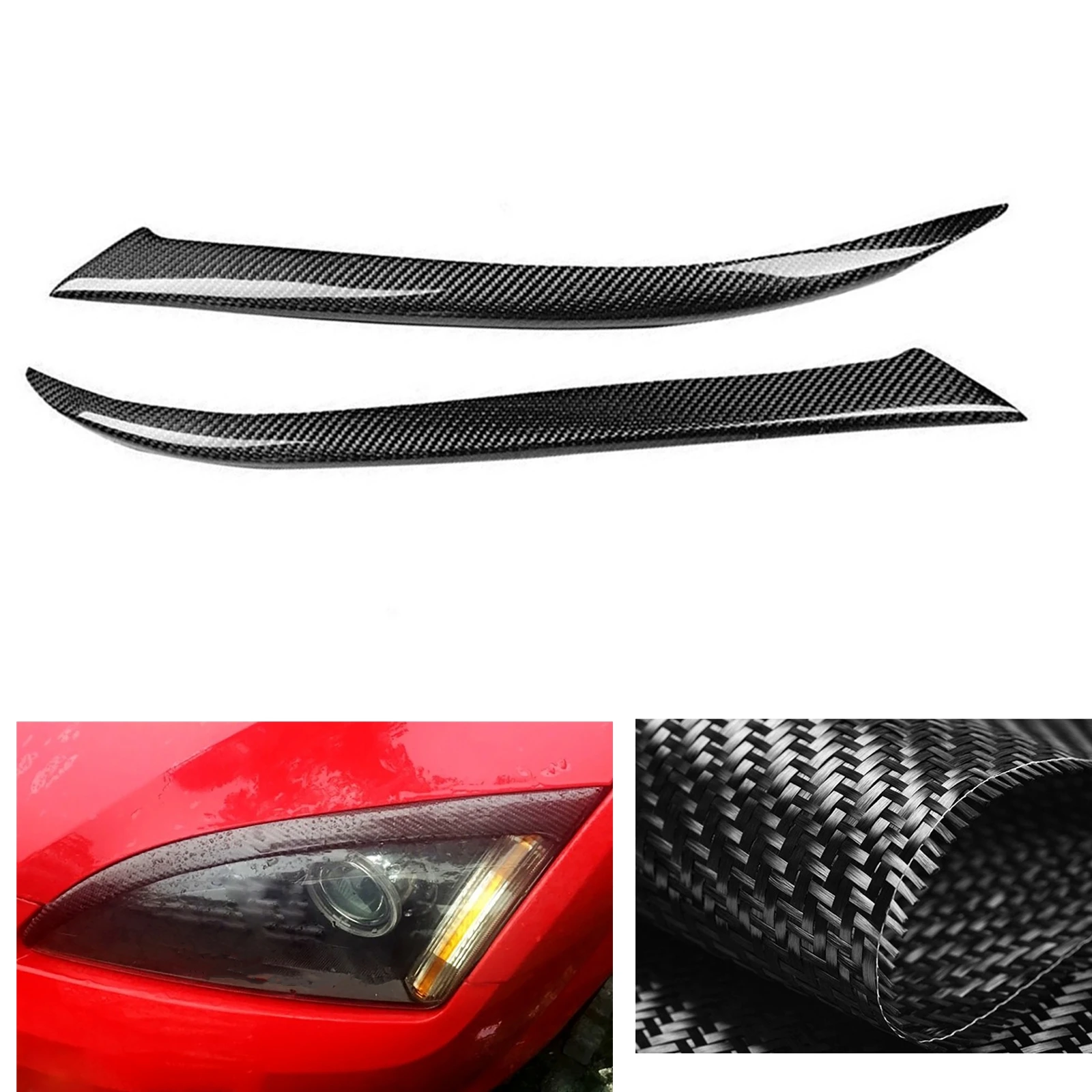 

Headlight Eyebrow Headlamp Eyelid For Ford Focus 2005-2008 Carbon Fiber Car Front Head Light Lamp Cover Lid Brow Trim Sticker