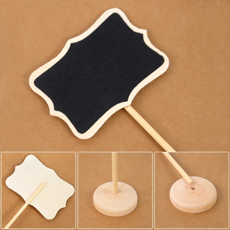 Mini-Tafelschild aus Holz, Nachrichtentafelständer, Essensbuffet-Etiketten für Hochzeit, Geburtstag, Party, Tischdekoration, Tischkarte – Detail 3