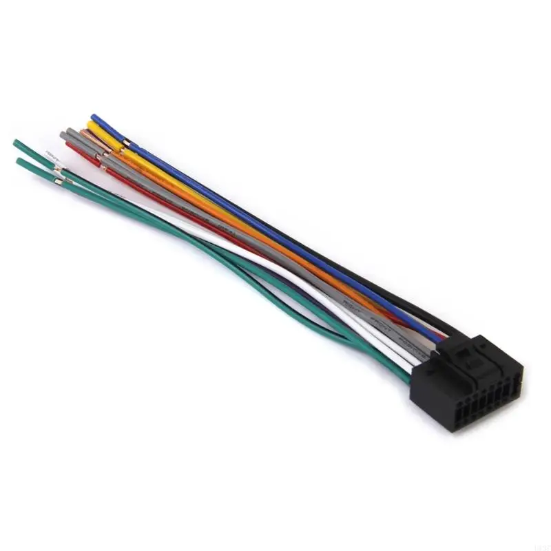 U13C Car Aftermarket Radio Wiring Harnesses 16Pin Car Stereo Wire Harnesses Adapter Connect for Most Model
