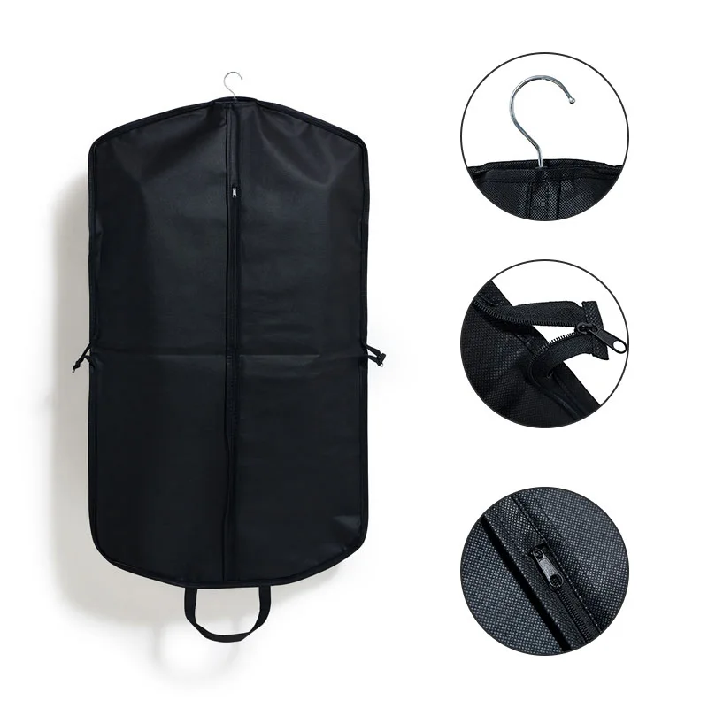 Black-Garment-Bags-Suit-Bag-for-Travel-Clothing-Storage-of-Dresses-Shirts-Fur-Coats-Jackets-Dance.jpg Fekete Ruházati Táskák Öltöny Táska Utazási Ruhák Tárolására Ingek Szőrme Kabát Dzsekik Tánc Jelmezek Függő Burkolatok - Image 3