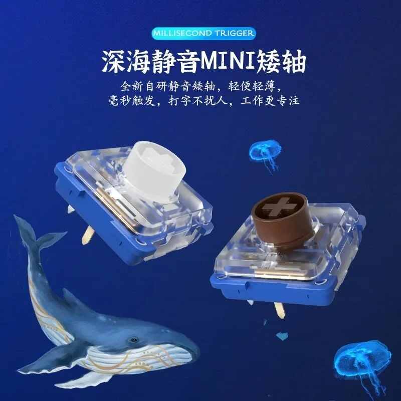 Kailh Mute Switch Choc V2 1353 Deep Sea Whale 미니 패러그래프 리니어 사일런트 로우 프로파일 무음 스위치 기계식 키보드 Hitbox