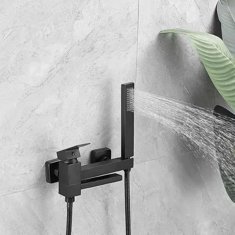 Description Picture 3 of itemBathtub Shower Set Wall Mounted Black Rotatable Bathtub Faucet,Bidet Bathroom Bath & Shower Mixer Tap Brass
