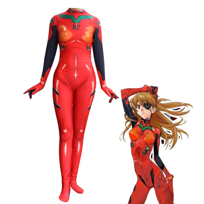 

Костюм для косплея из аниме Neon Genesis Evangelion АСУКА Аянами Рэй с героями мультфильмов, двухмерные колготки, творческая личность, сексуальный комбинезон