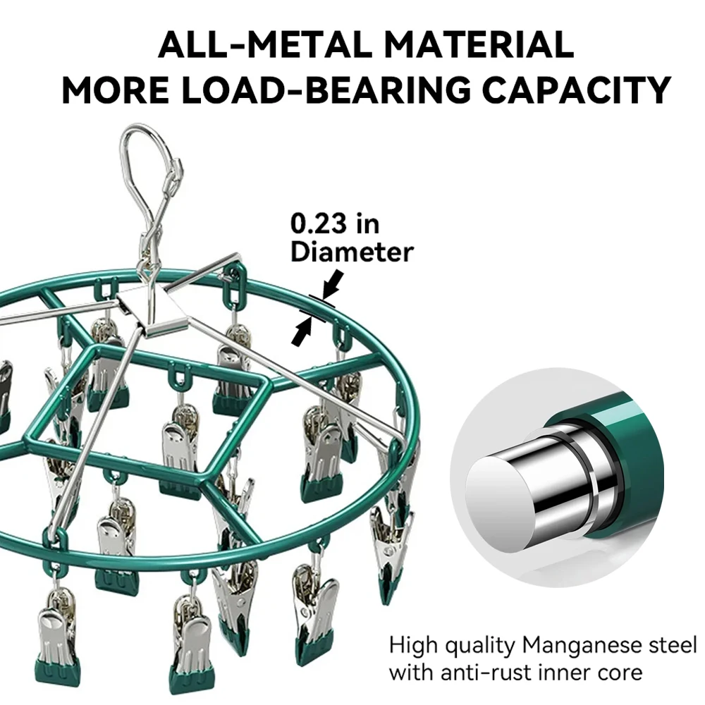Stainless Steel Clothes Drying Hanger Windproof Clothing Rack Clips Sock Towel Bra Laundry Airer Hanger Underwear Socks Holder 3